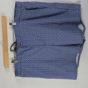 Lands' End Navy and Light Blue Patterned Mens Swin Trunk, Shorts Sz XXL